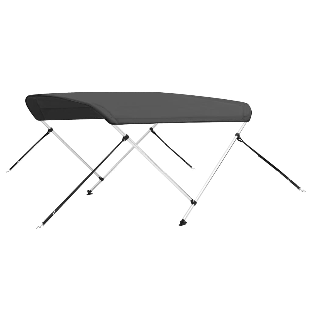antracitszürke kétágú bimini tető 180 x 130 x 110 cm