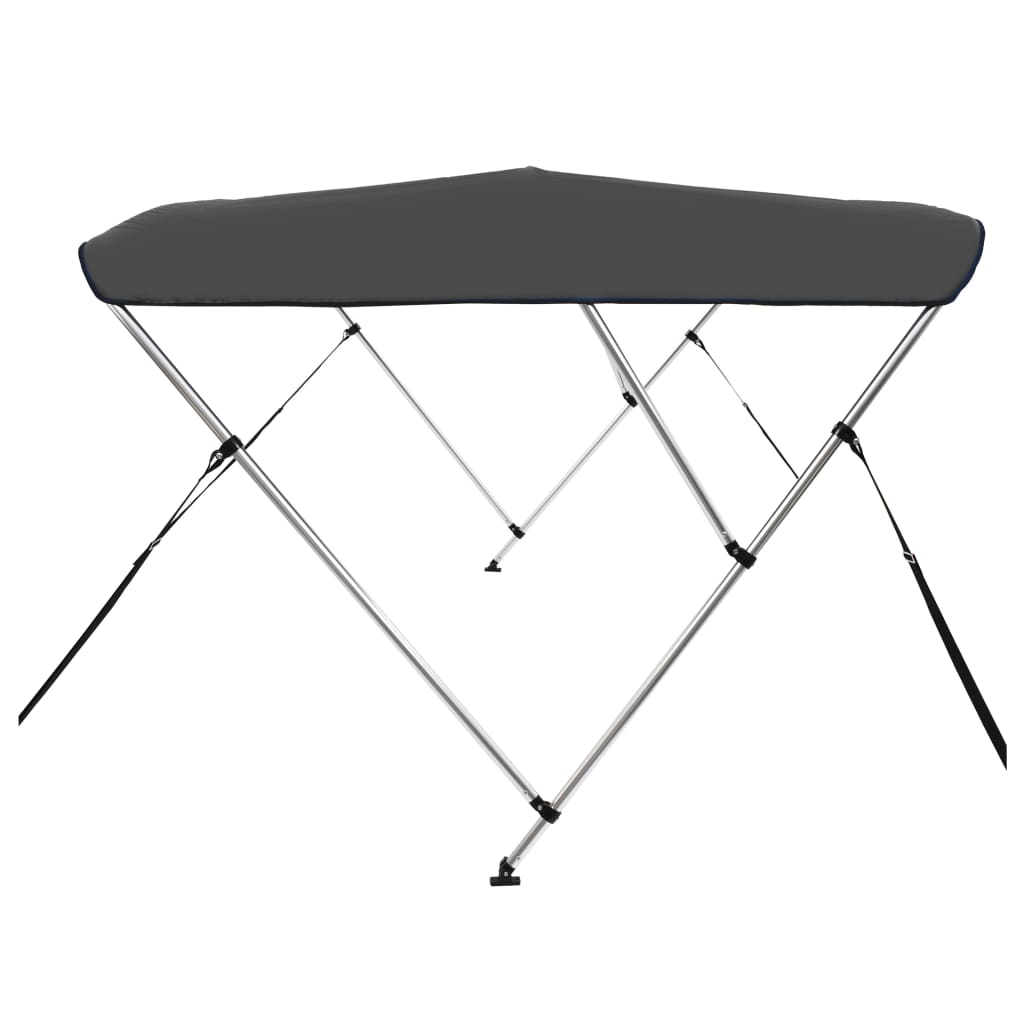 antracitszürke háromágú bimini tető 183 x 160 x 137 cm
