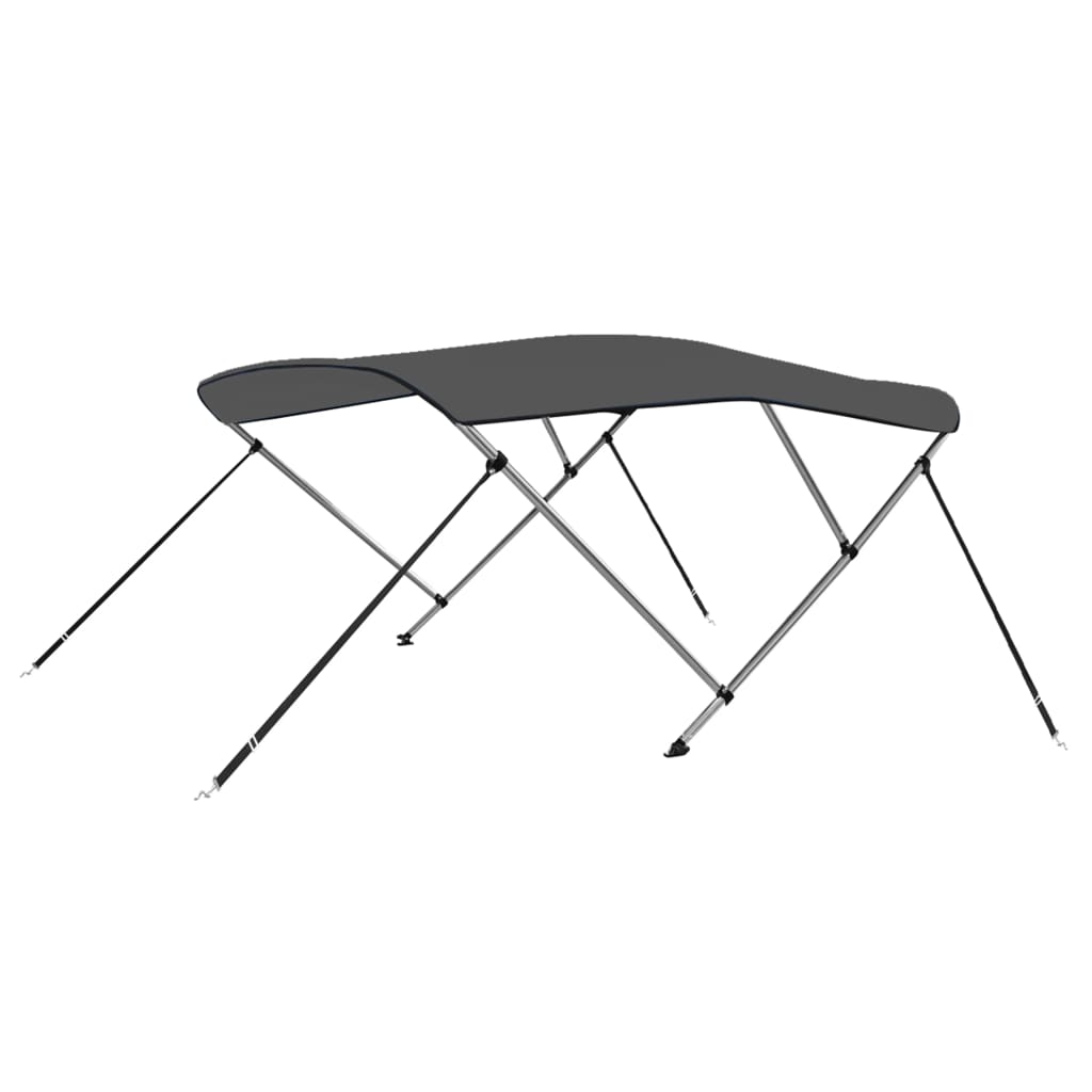 antracitszürke háromágú bimini tető 183 x 180 x 137 cm