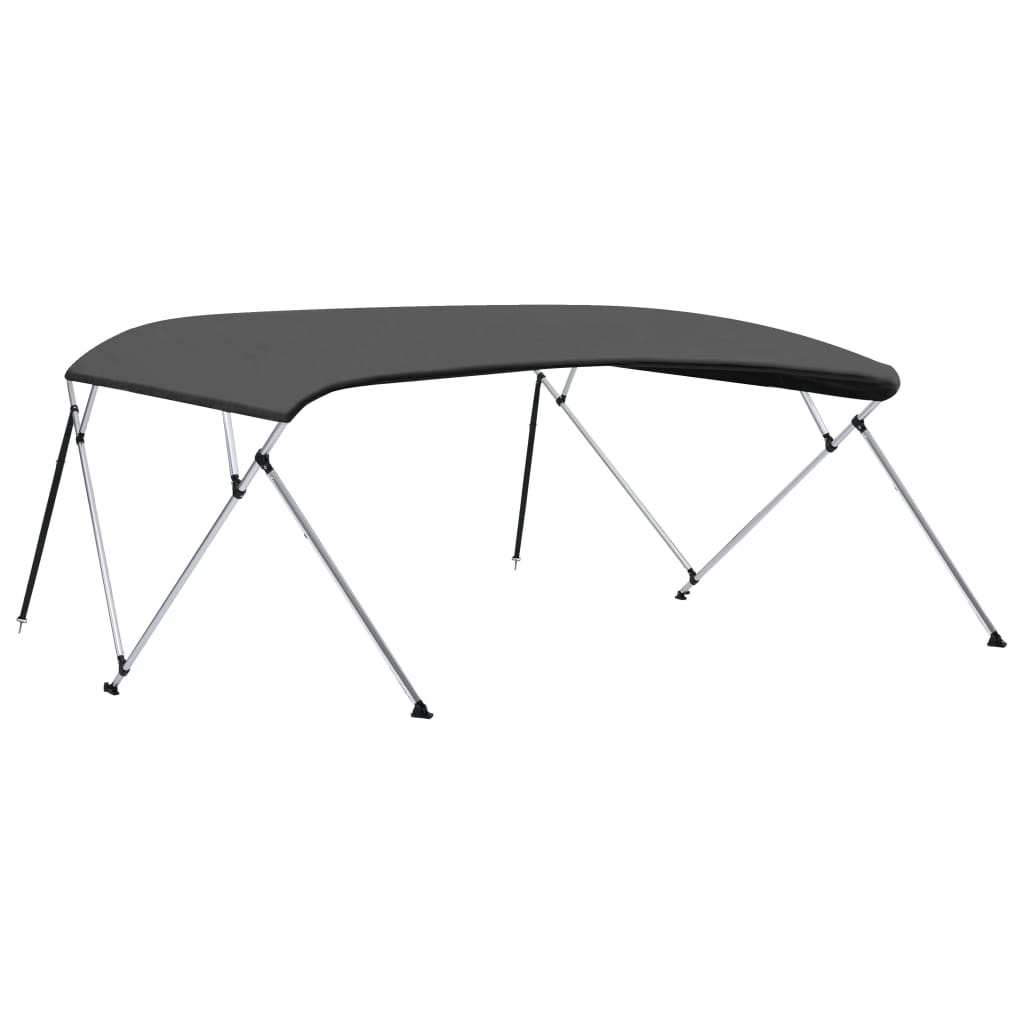 antracitszürke négyágú bimini tető 243 x (230-244) x 137 cm