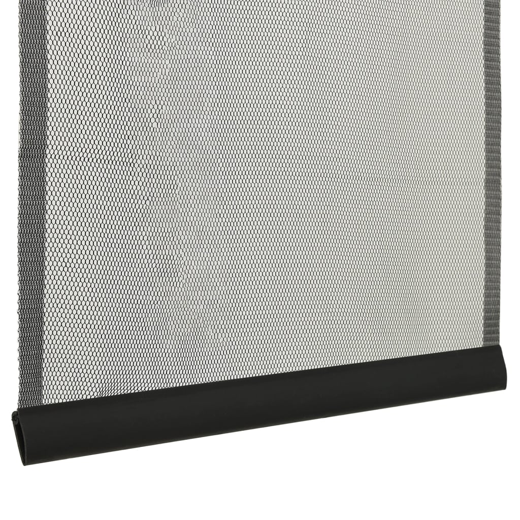 fekete szúnyogháló ajtóra 10 részes hálós függönnyel 240x240 cm