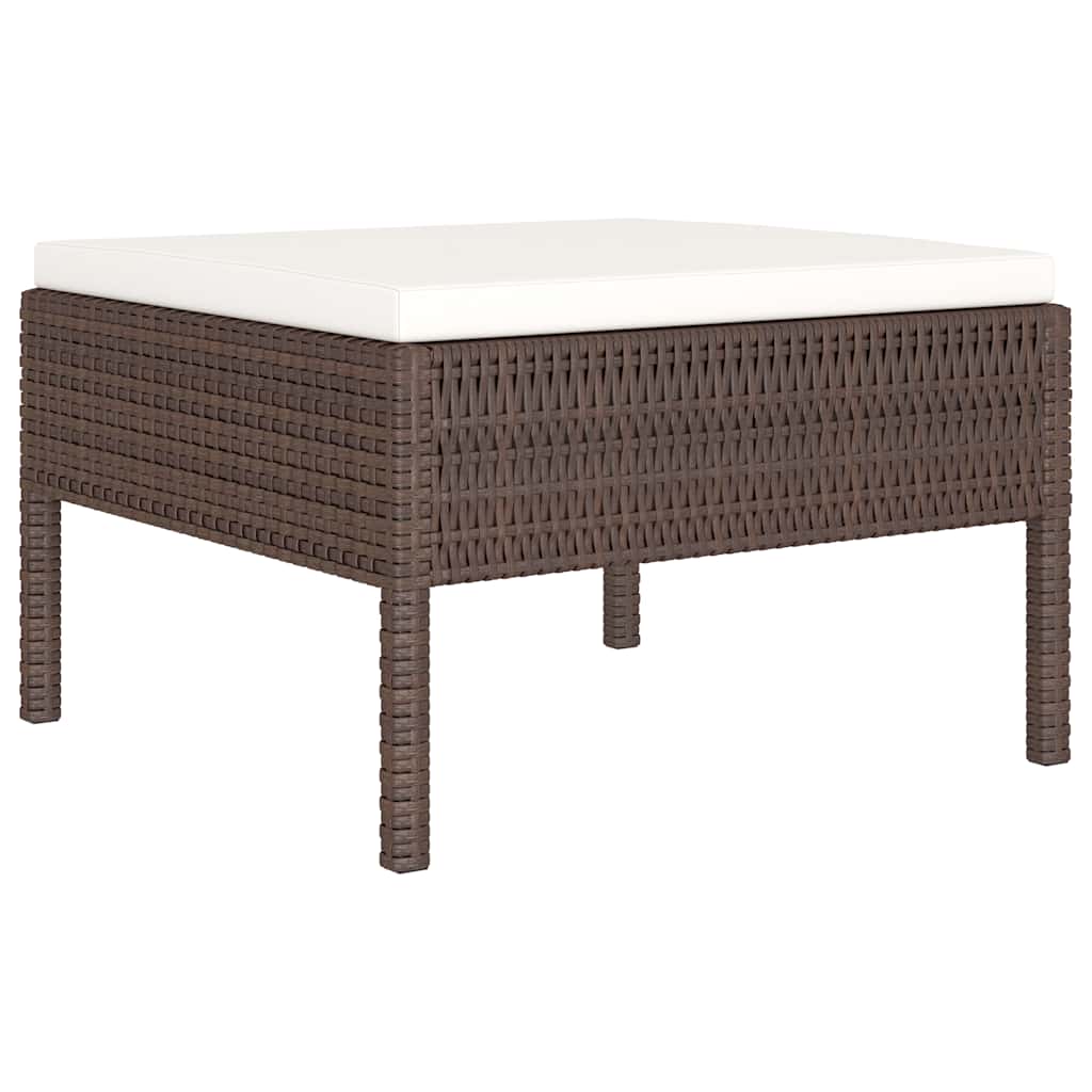 10 részes barna polyrattan kerti bútorszett párnákkal