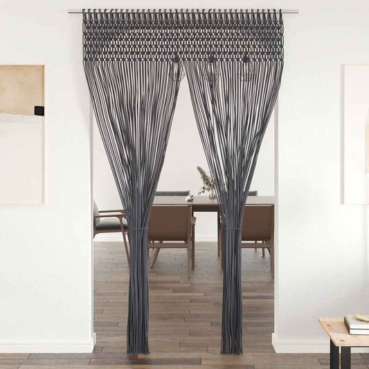 antracitszürke makramé pamutfüggöny 140 x 240 cm