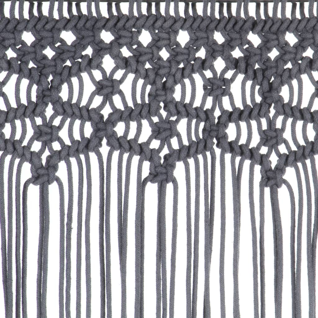 antracitszürke makramé pamutfüggöny 140 x 240 cm