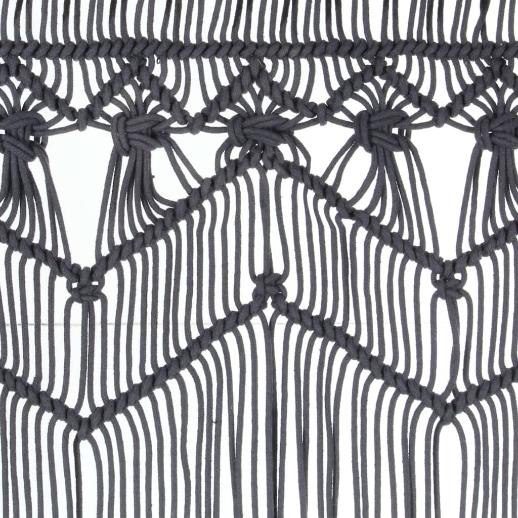 antracitszürke makramé pamutfüggöny 140 x 240 cm