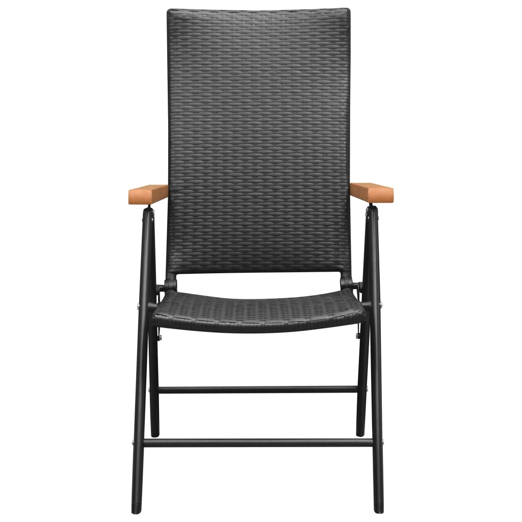 4 db fekete polyrattan kerti szék