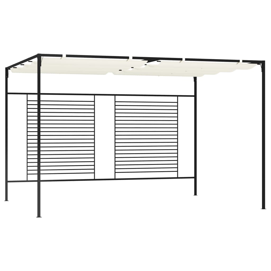 krémszínű pavilon behúzható tetővel 3 x 4 x 2,3 m 180 g/m²
