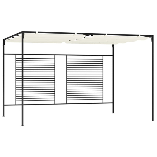 krémszínű pavilon behúzható tetővel 3 x 4 x 2,3 m 180 g/m²
