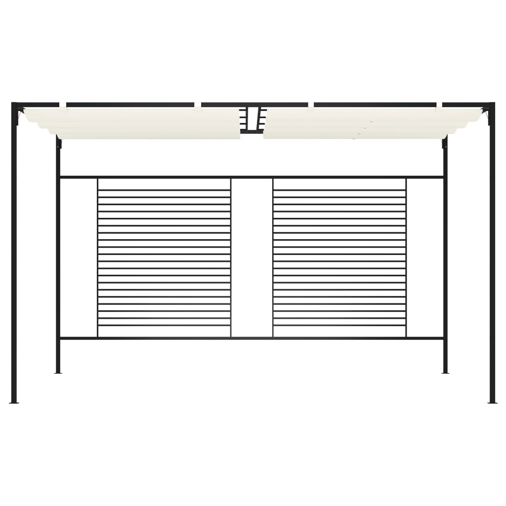 krémszínű pavilon behúzható tetővel 3 x 4 x 2,3 m 180 g/m²