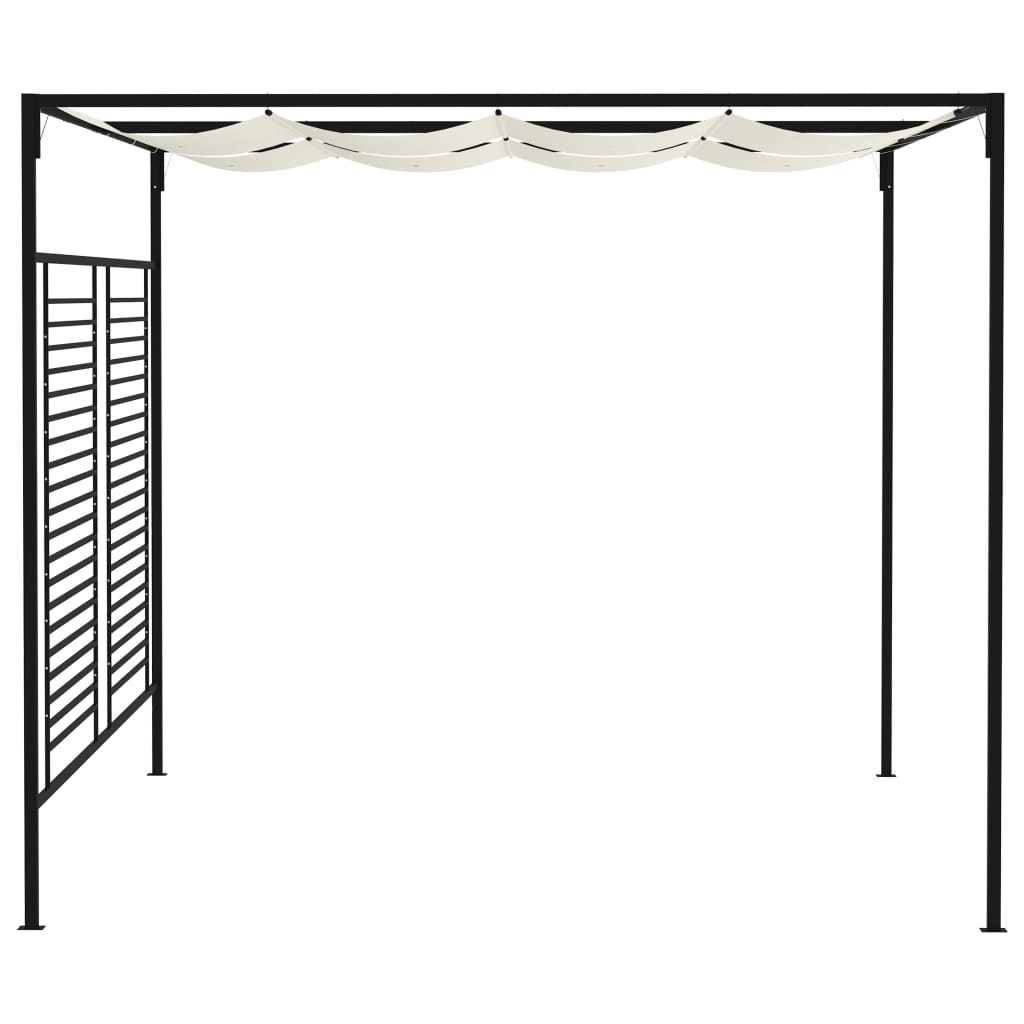 krémszínű pavilon behúzható tetővel 3 x 4 x 2,3 m 180 g/m²
