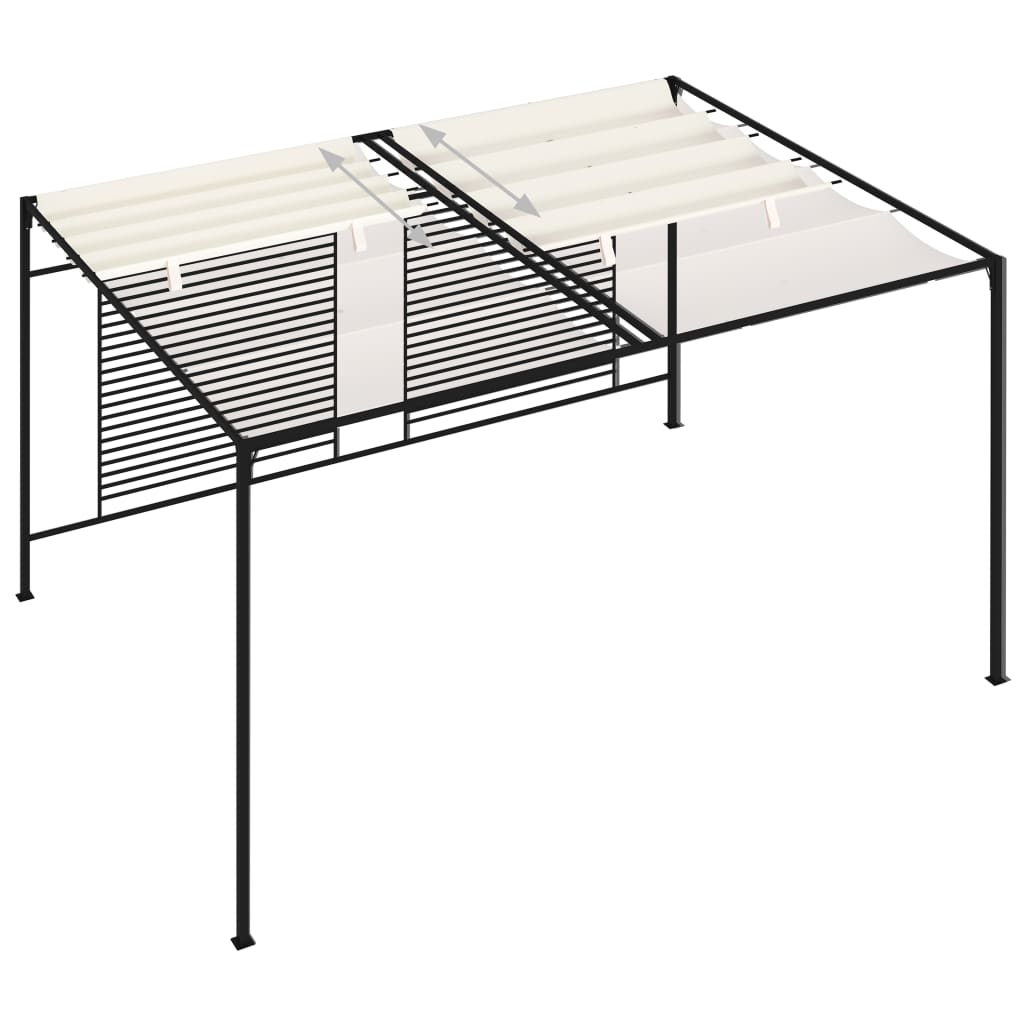krémszínű pavilon behúzható tetővel 3 x 4 x 2,3 m 180 g/m²