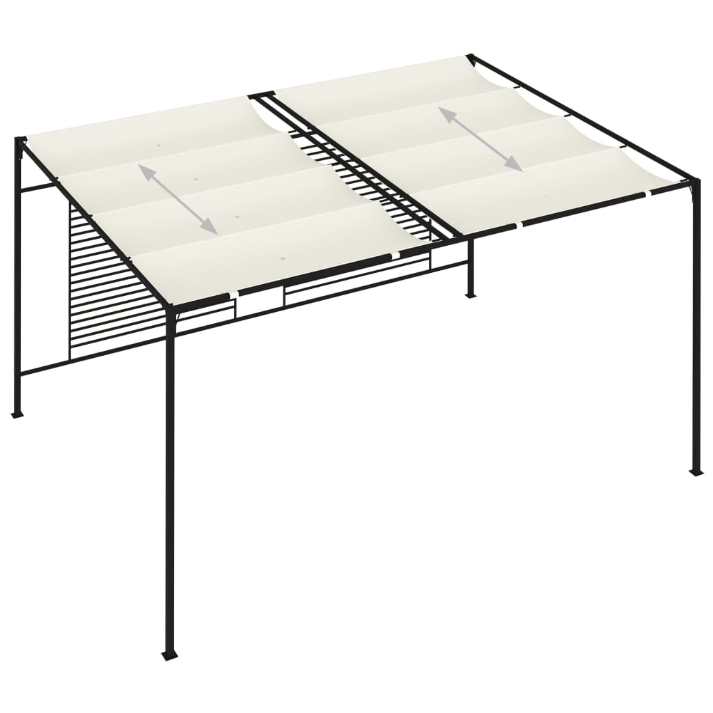 krémszínű pavilon behúzható tetővel 3 x 4 x 2,3 m 180 g/m²