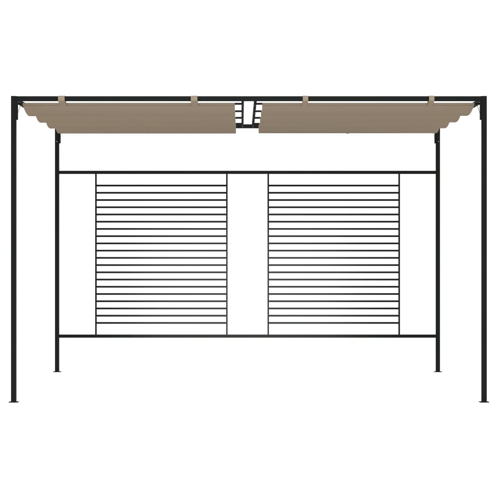 tópszínű pavilon behúzható tetővel 3 x 4 x 2,3 m 180 g/m²