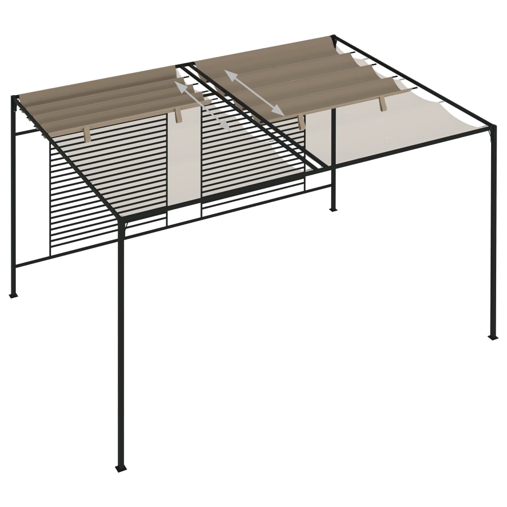 tópszínű pavilon behúzható tetővel 3 x 4 x 2,3 m 180 g/m²