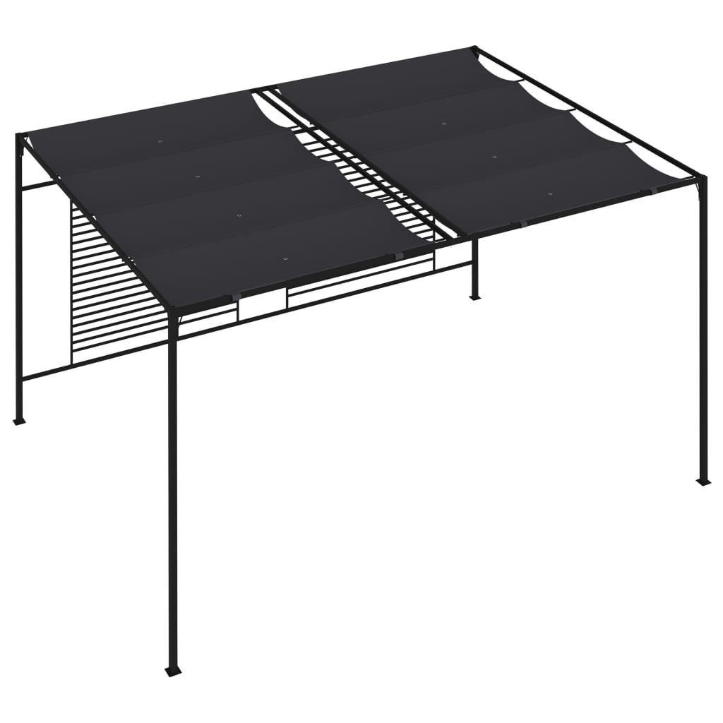 antracitszürke pavilon behúzható tetővel 3 x 4 x 2,3 m 180 g/m²
