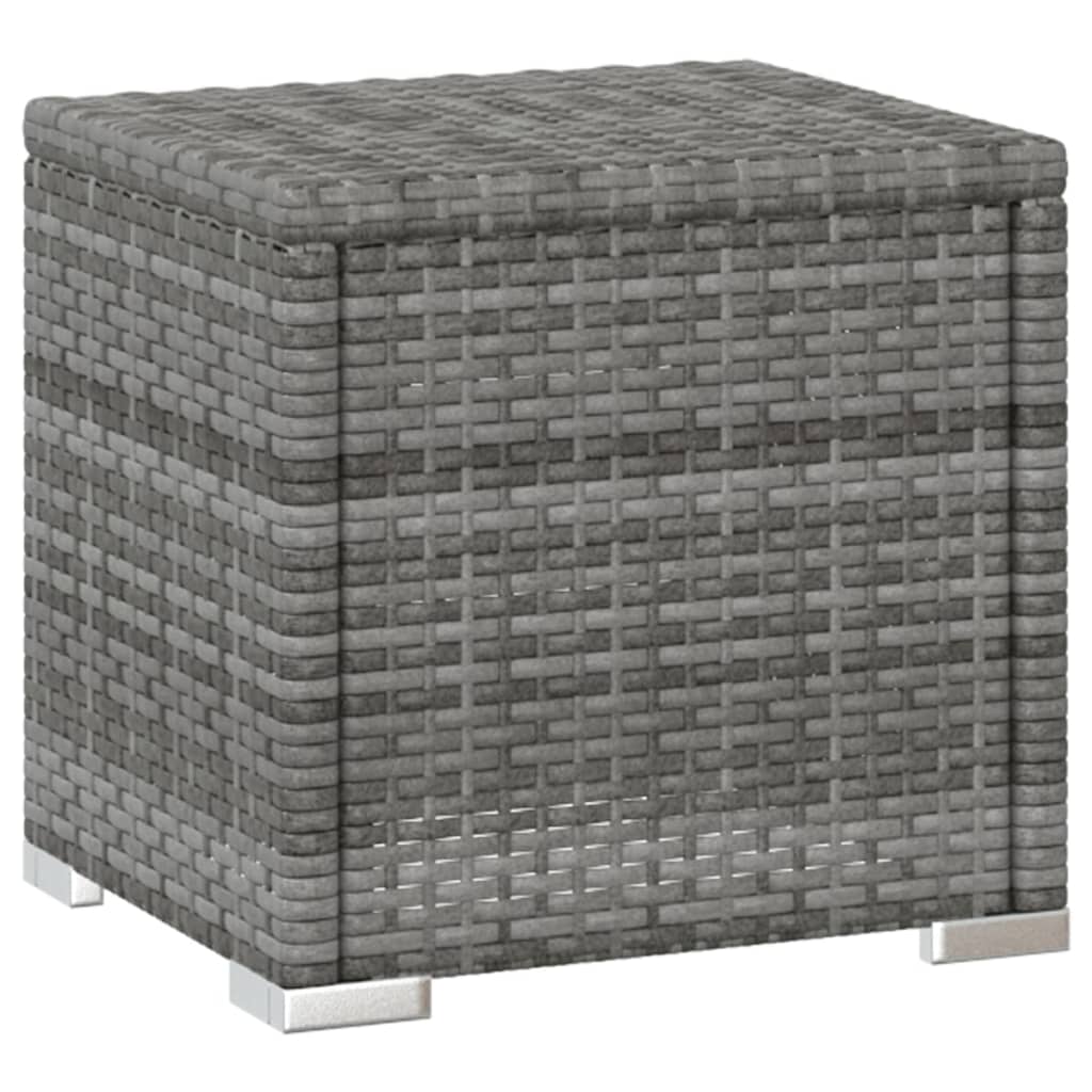 3 részes szürke polyrattan kerti napozóágy szett asztallal