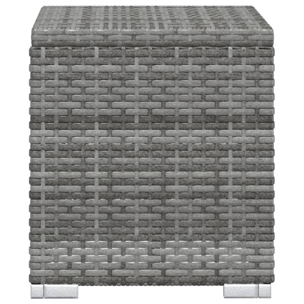 3 részes szürke polyrattan kerti napozóágy szett asztallal