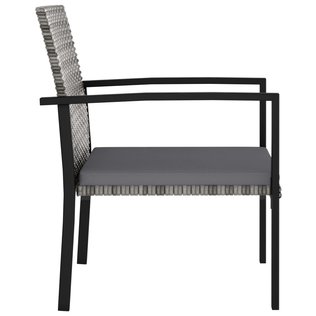 4 db szürke kerti polyrattan étkezőszék