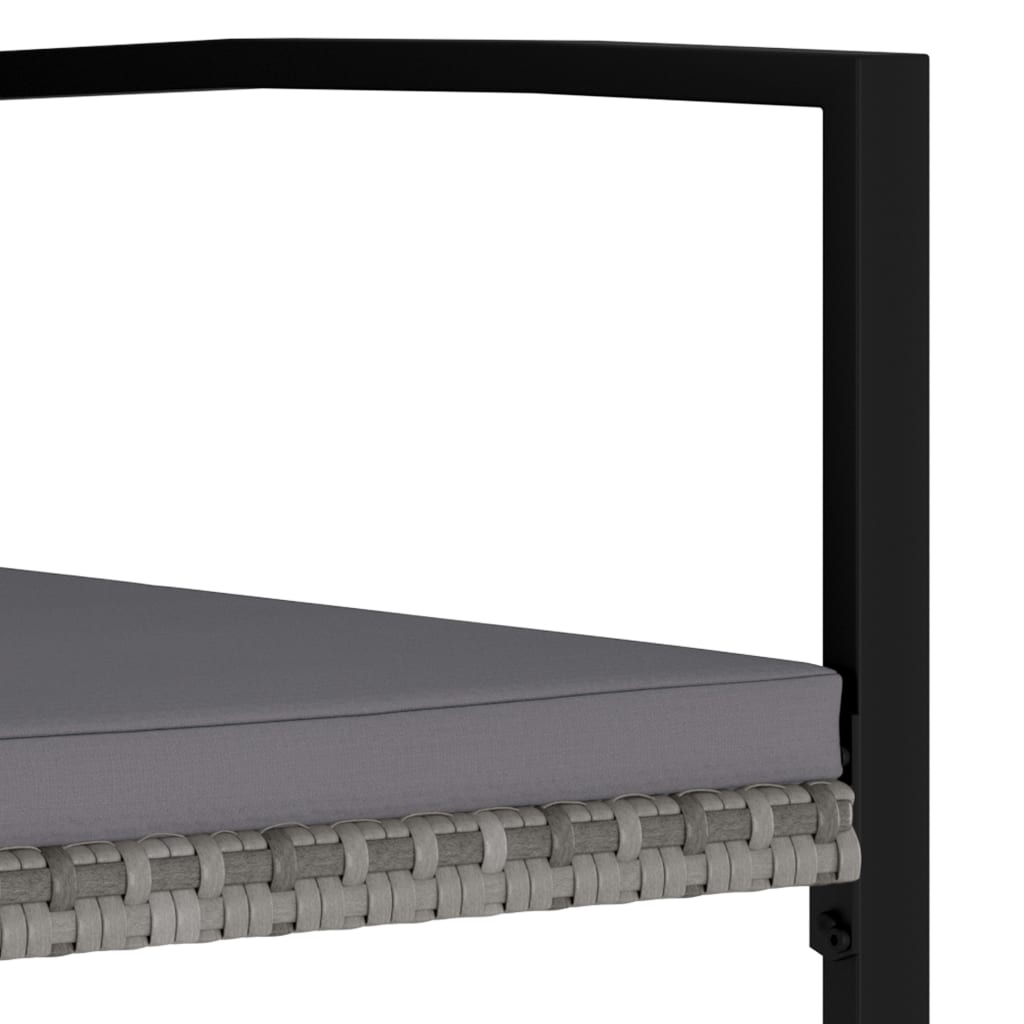 4 db szürke kerti polyrattan étkezőszék