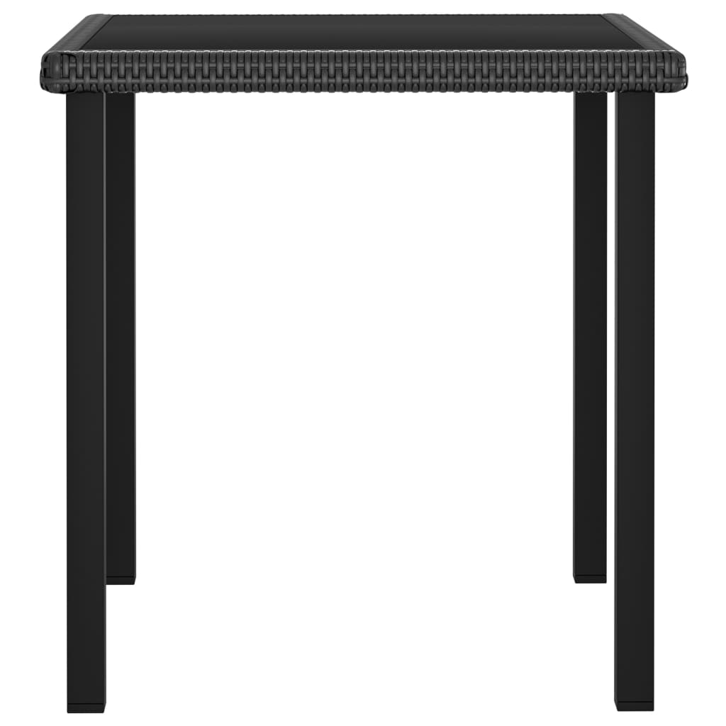 fekete polyrattan kerti étkezőasztal 70 x 70 x 73 cm