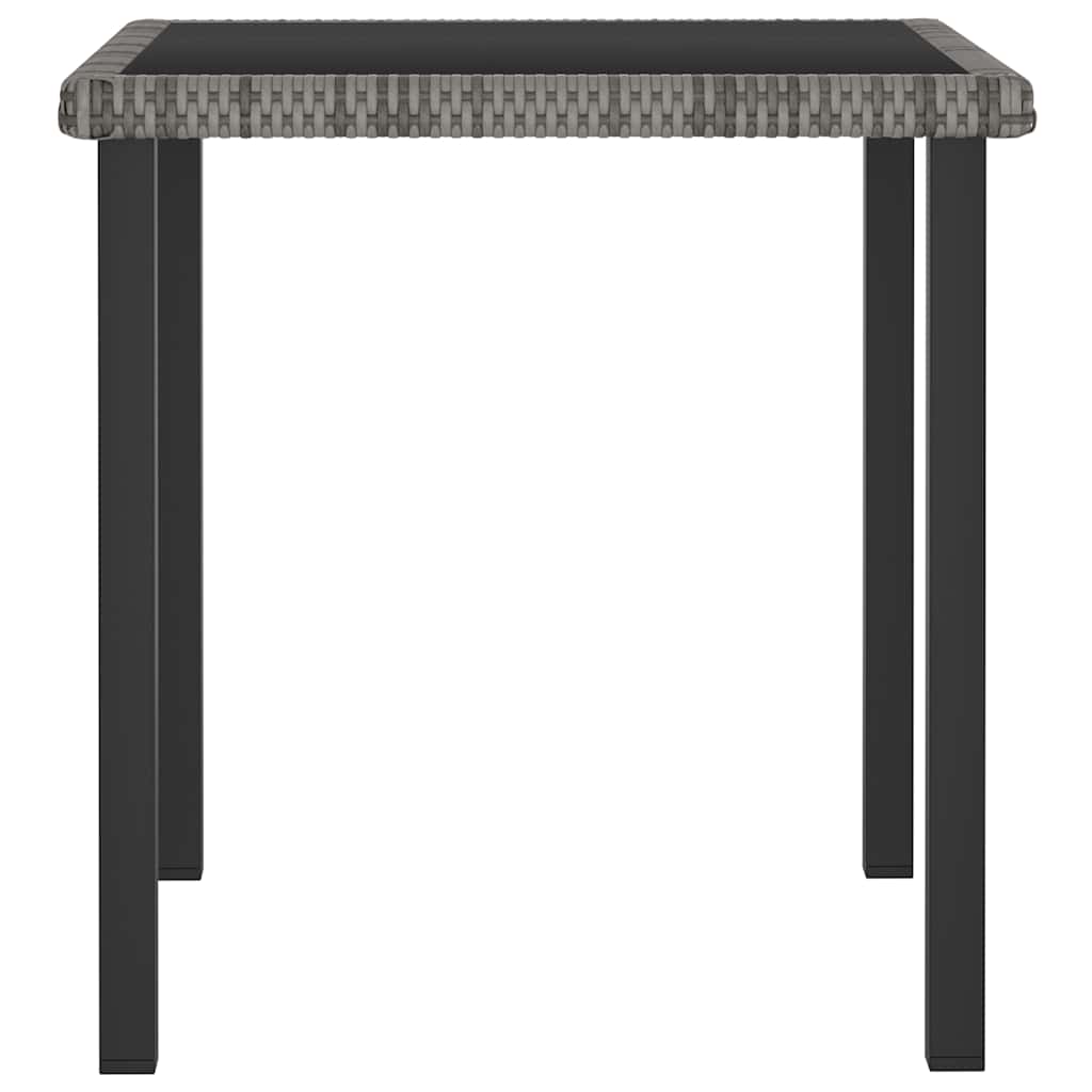 szürke polyrattan kerti étkezőasztal 70 x 70 x 73 cm
