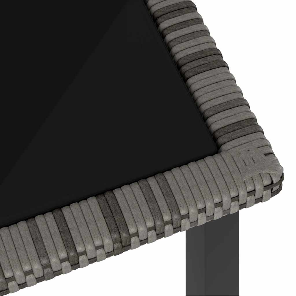 szürke polyrattan kerti étkezőasztal 70 x 70 x 73 cm