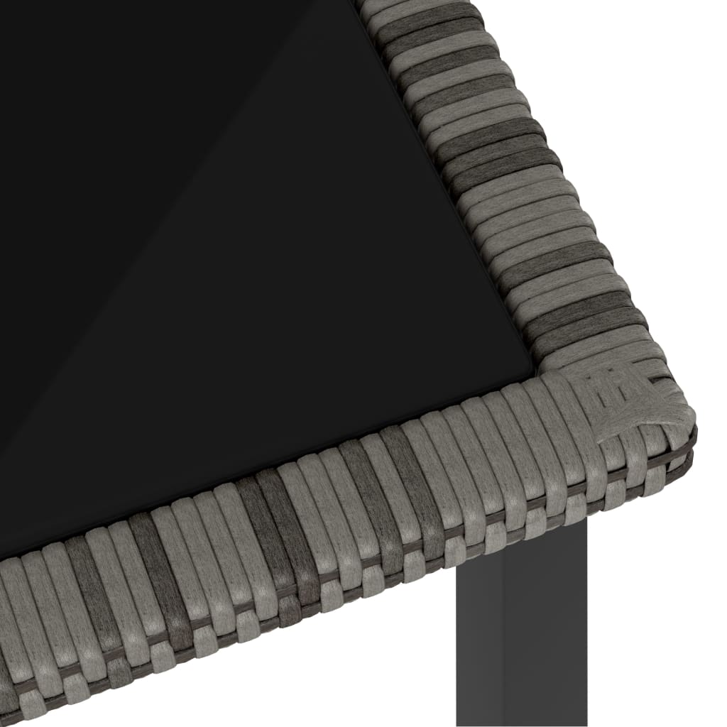 szürke polyrattan kerti étkezőasztal 140 x 70 x 73 cm