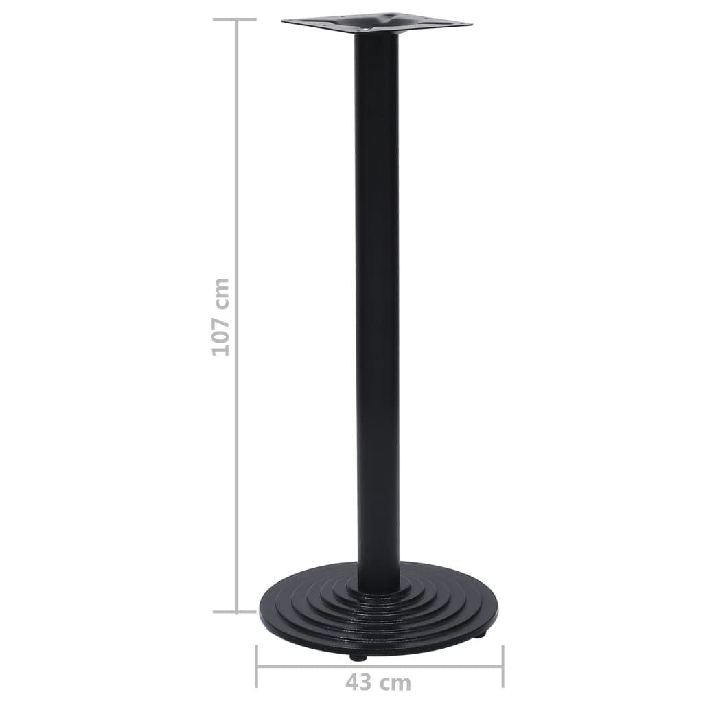 fekete öntöttvas bisztróasztalláb Ø43x107 cm