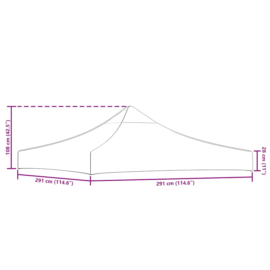 fekete tető partisátorhoz 3 x 3 m 270 g/m²