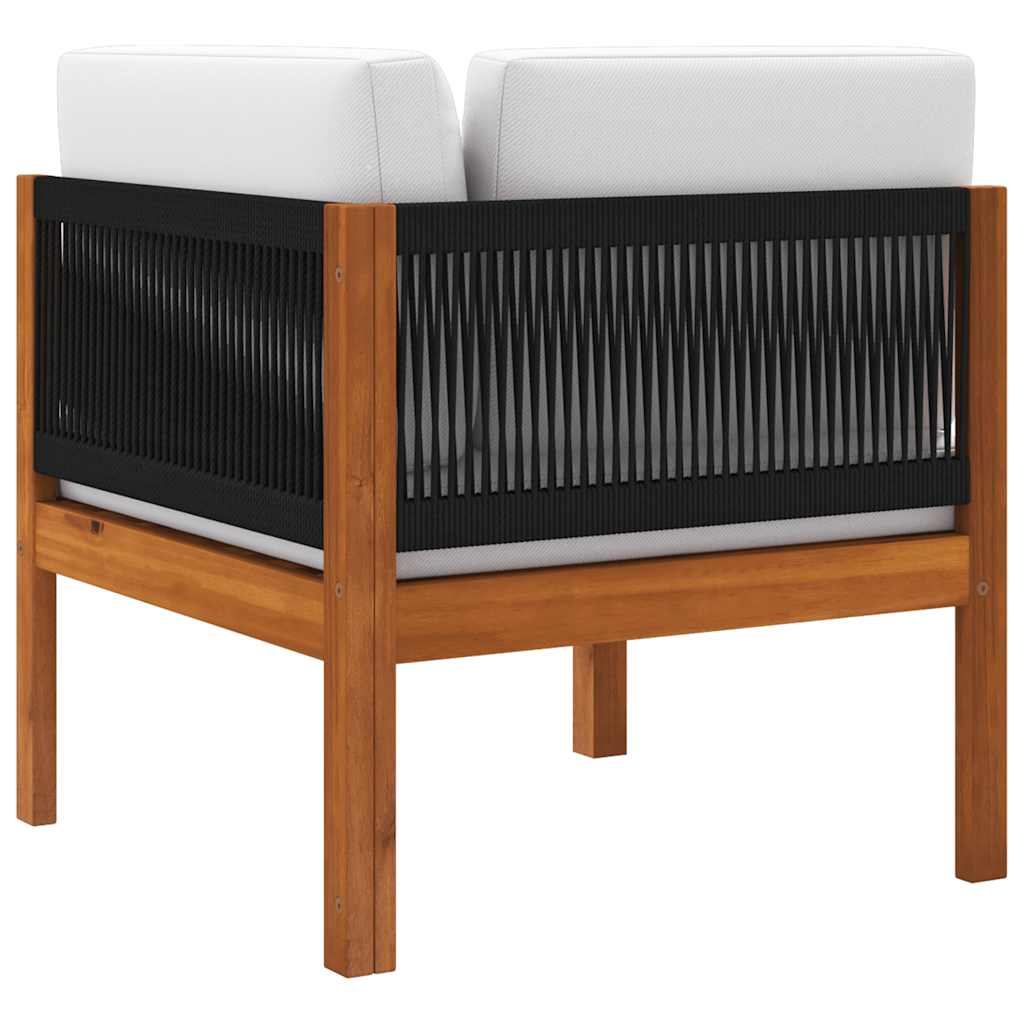 kerti sarokkanapé párnákkal akácfából és kötélből