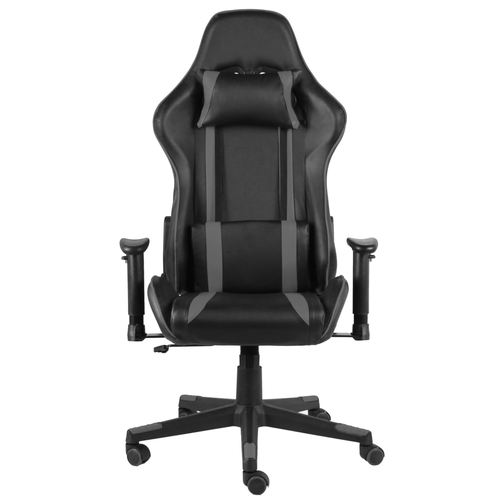 szürke PVC forgó gamer szék