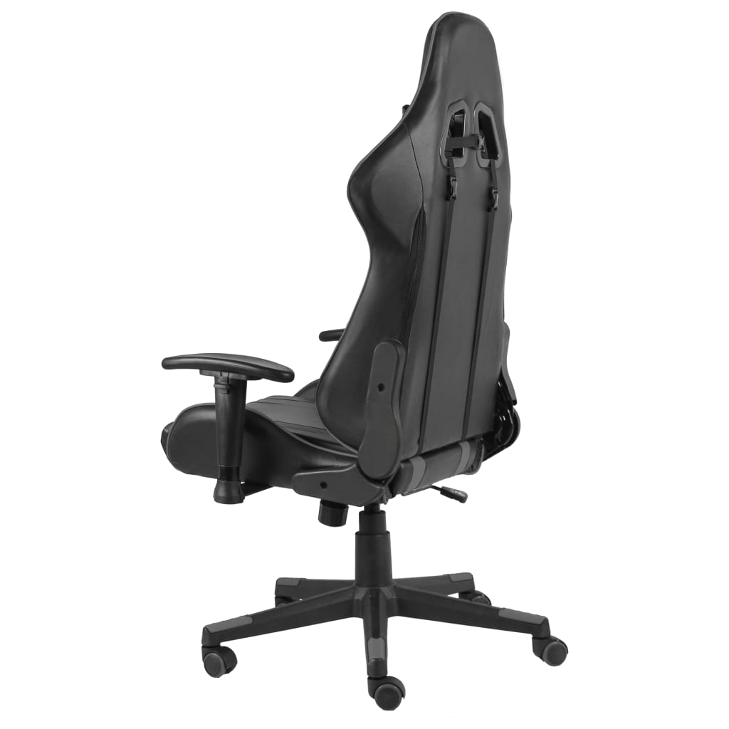 szürke PVC forgó gamer szék