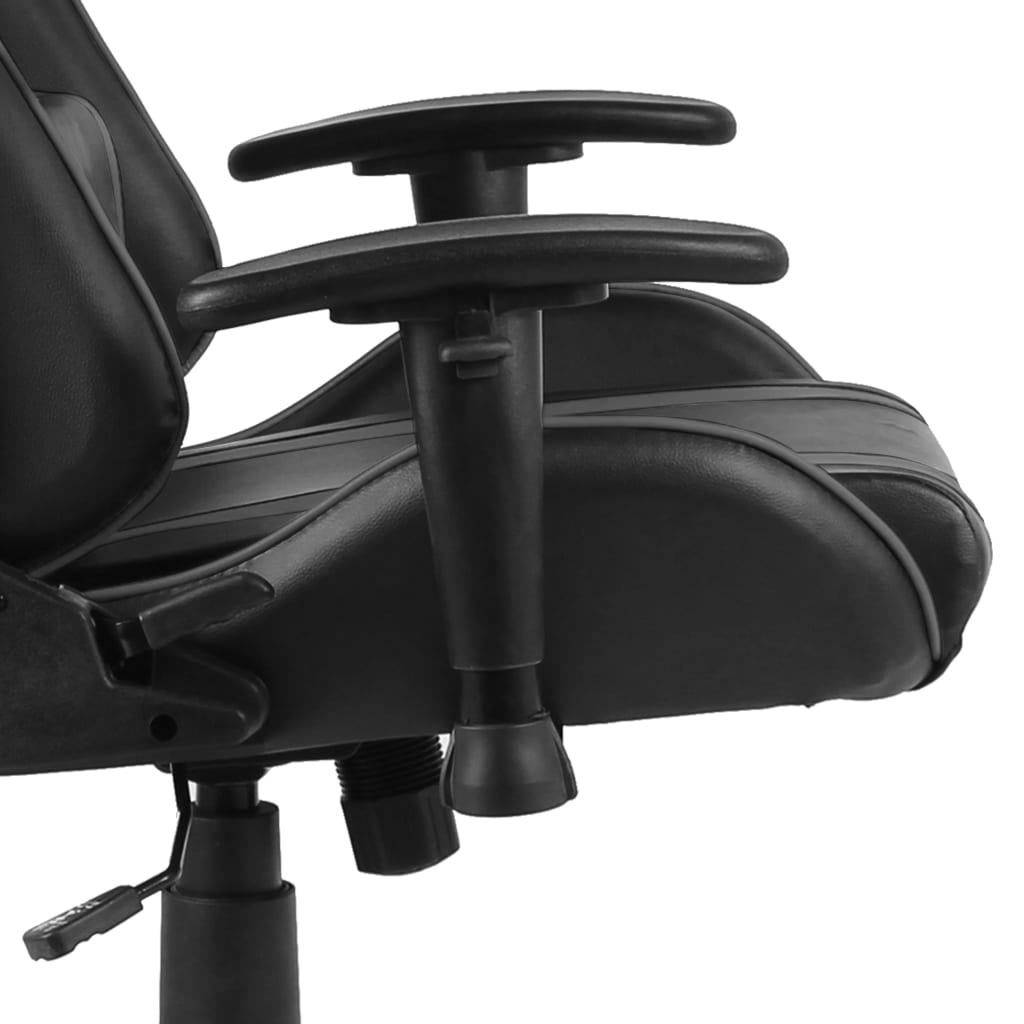 szürke PVC forgó gamer szék