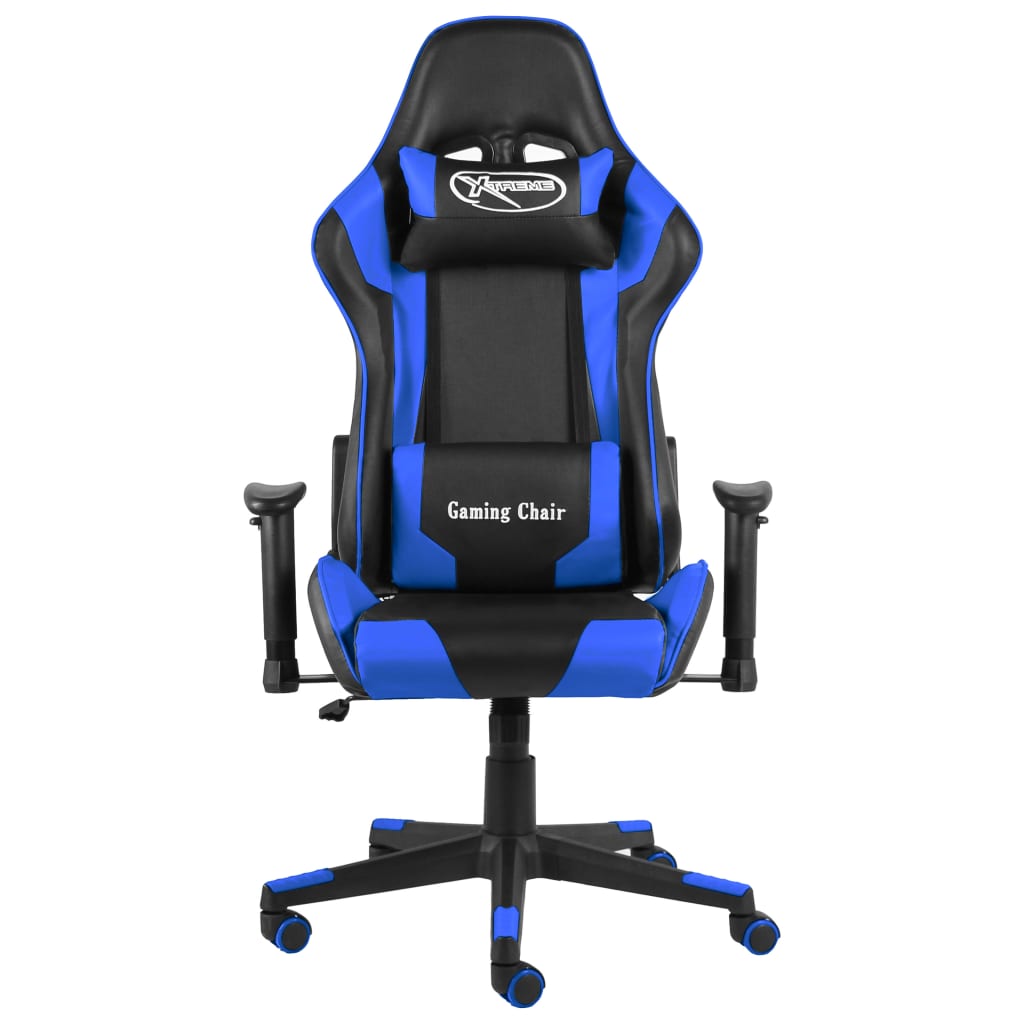 kék PVC forgó gamer szék