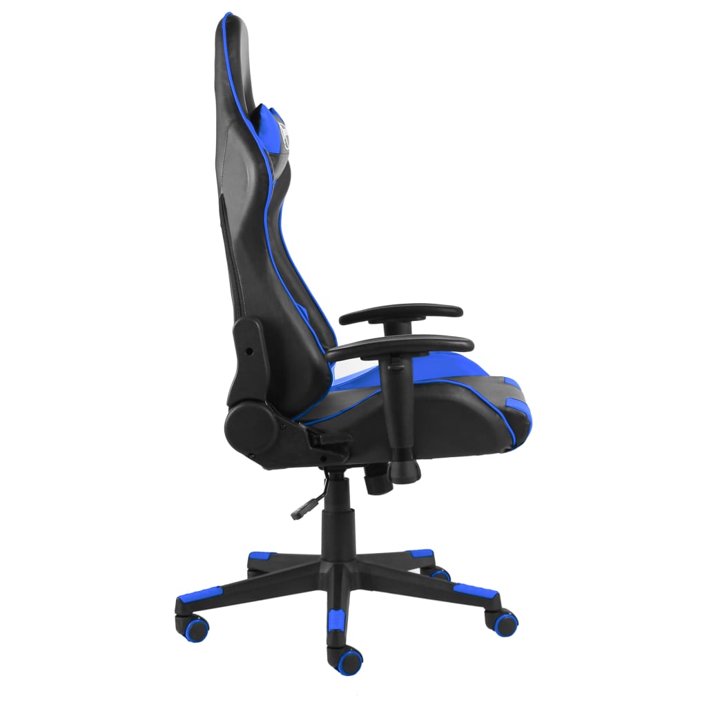 kék PVC forgó gamer szék