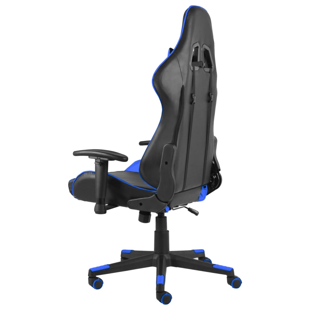 kék PVC forgó gamer szék