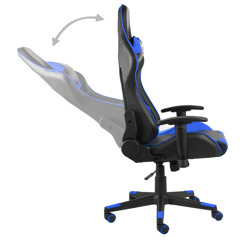 kék PVC forgó gamer szék