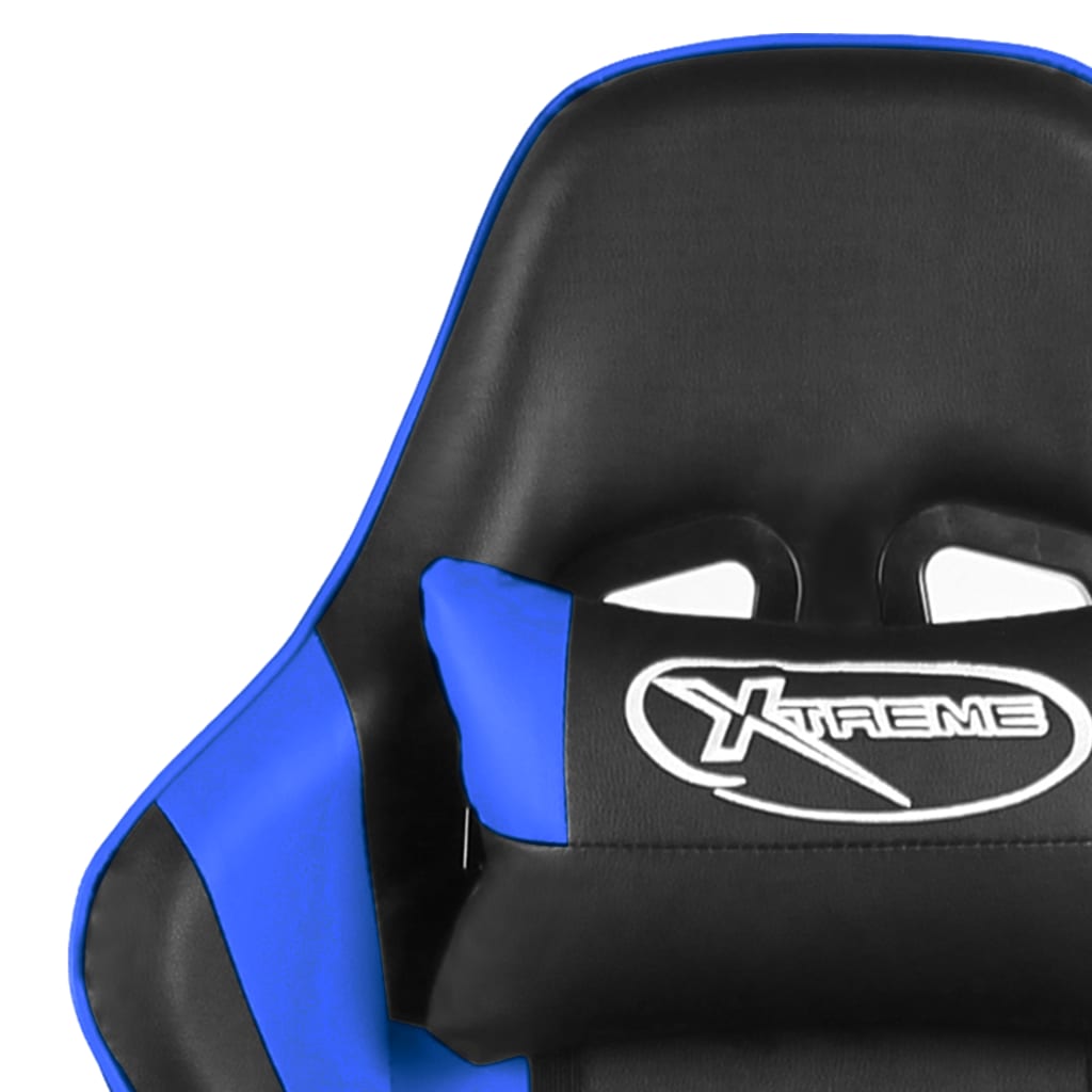 kék PVC forgó gamer szék