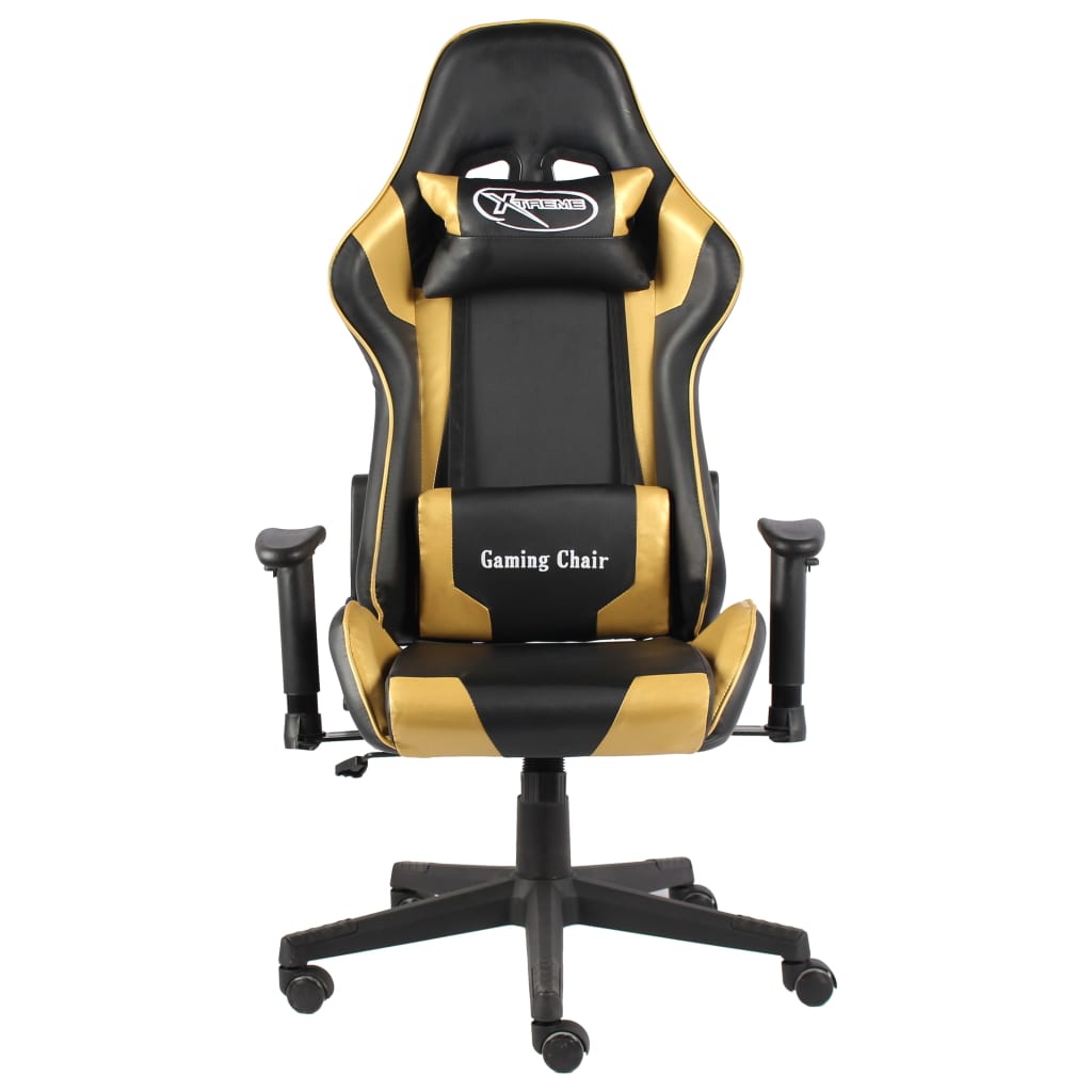 aranyszínű PVC forgó gamer szék