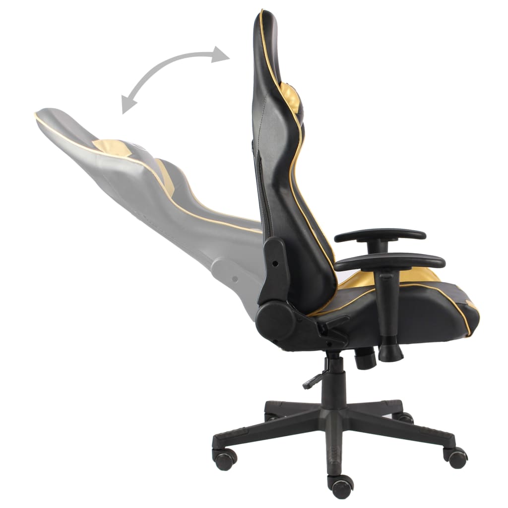 aranyszínű PVC forgó gamer szék