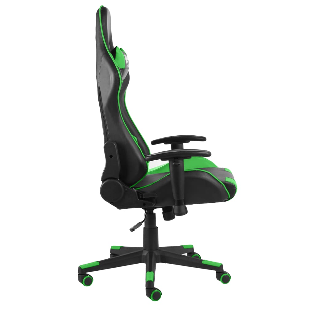 zöld PVC forgó gamer szék