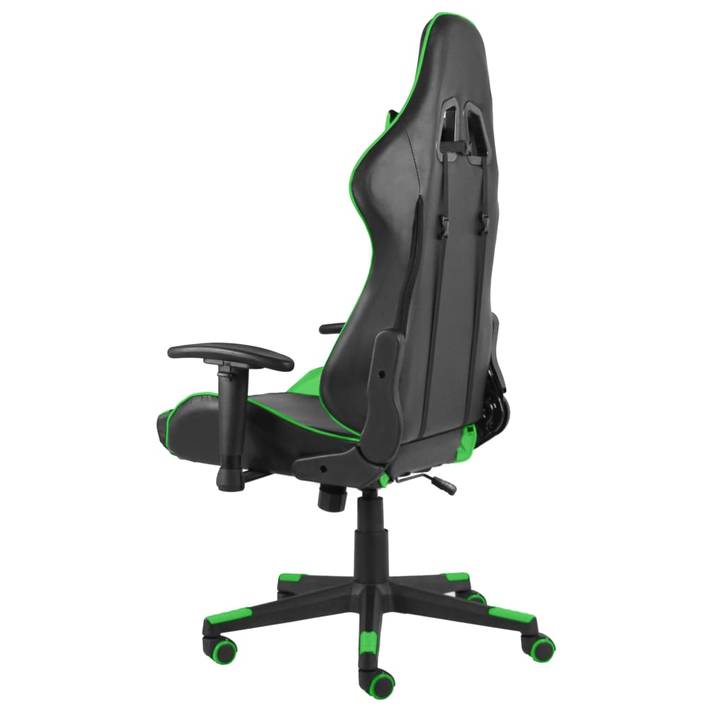 zöld PVC forgó gamer szék