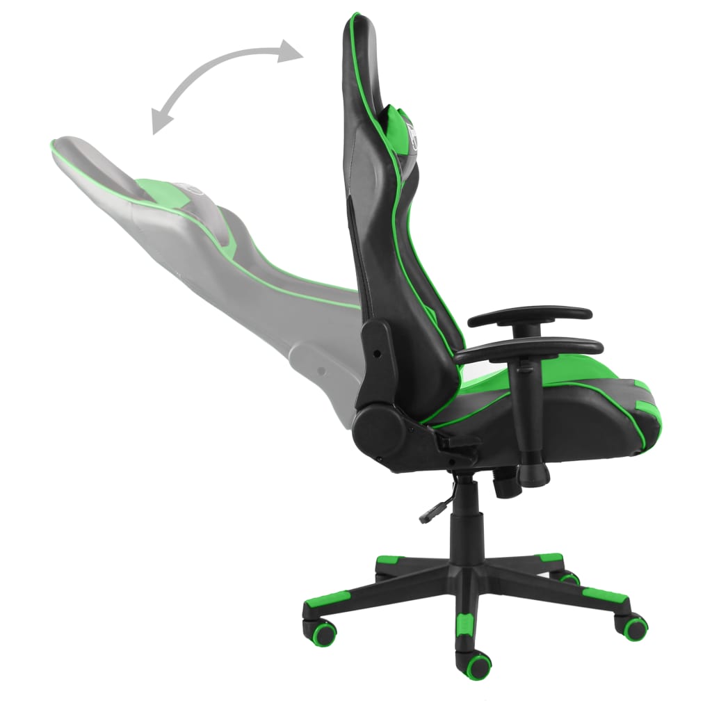 zöld PVC forgó gamer szék