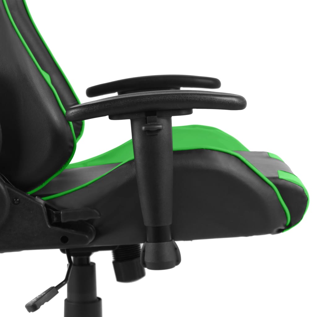 zöld PVC forgó gamer szék