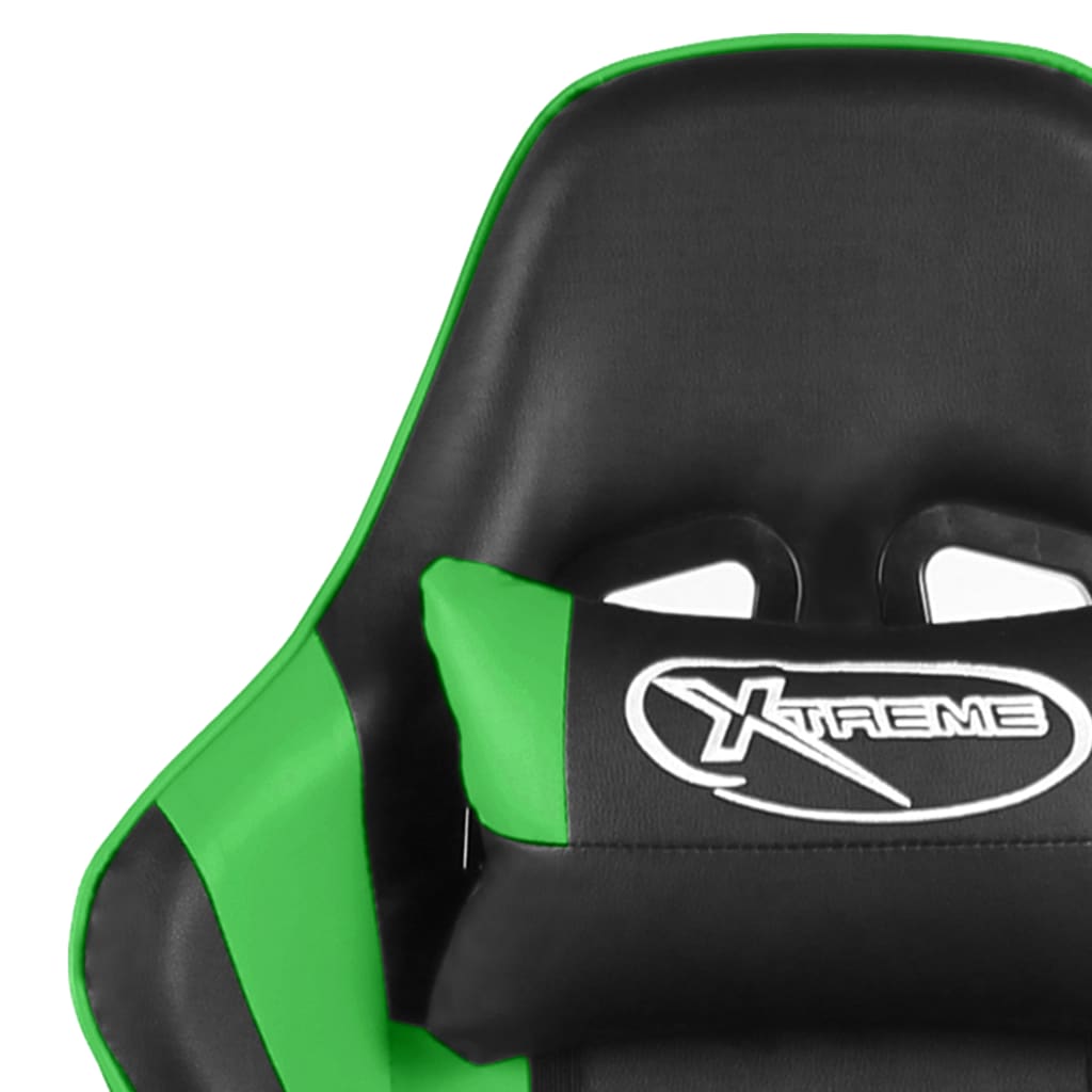 zöld PVC forgó gamer szék