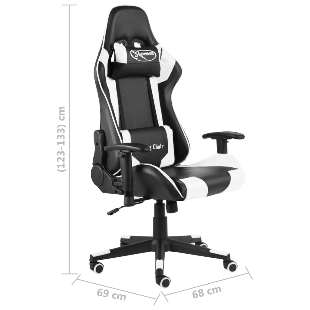 fehér PVC forgó gamer szék