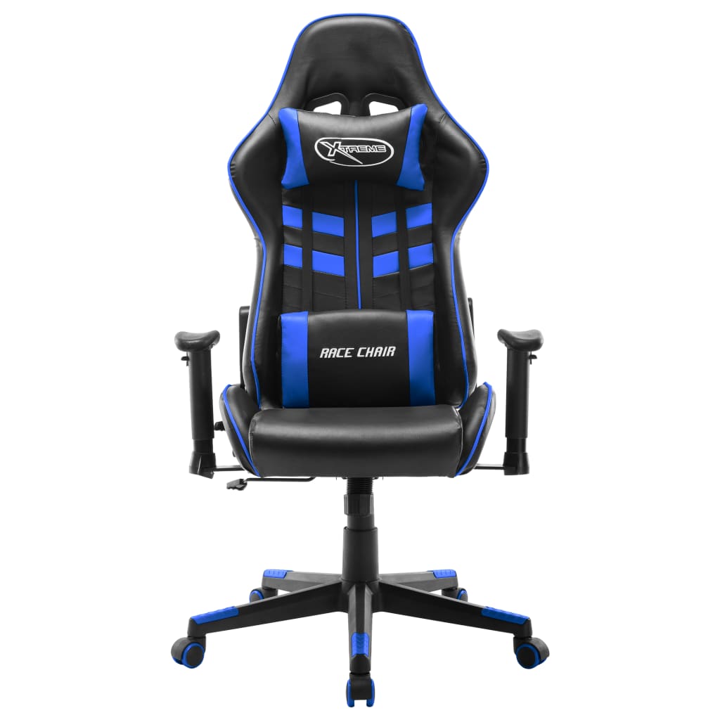 fekete és kék műbőr gamer szék