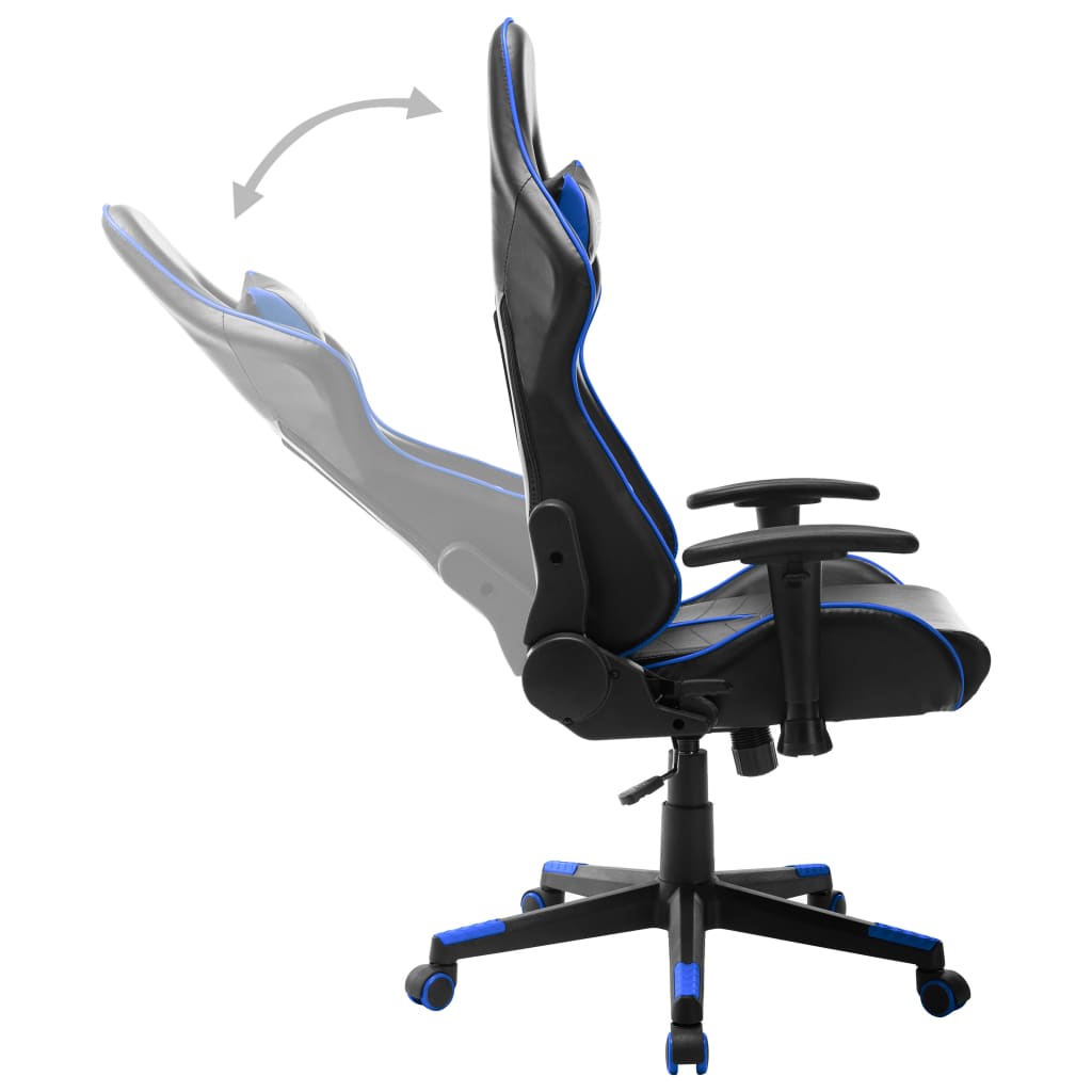 fekete és kék műbőr gamer szék