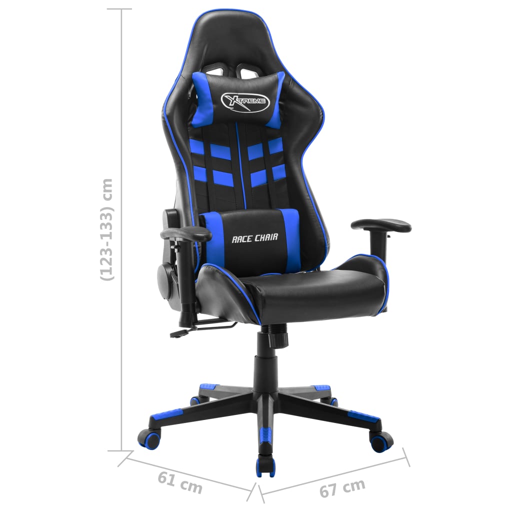 fekete és kék műbőr gamer szék
