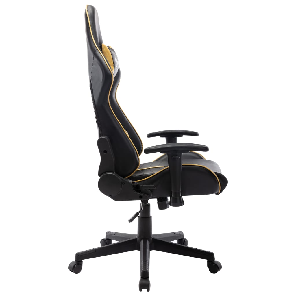 fekete és arany színű műbőr gamer szék